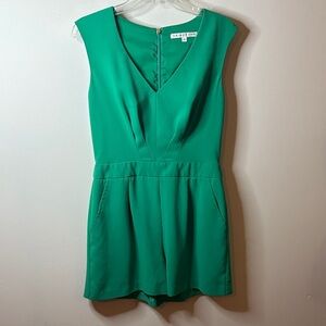 Trina Turk Vibrant Green V-Neck Dress